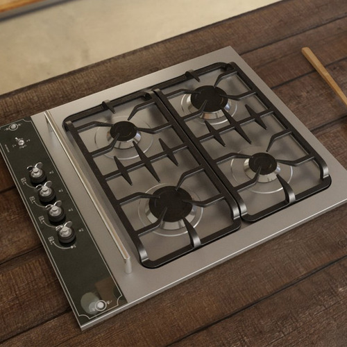 Imagen 4 de 10 de Anafe A Gas Empotrar Acero 4 Hornallas Gama 700 Cocina