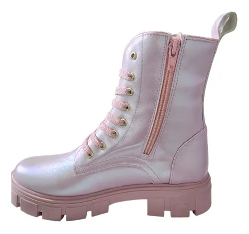 Bota Chunky Rosa Tornasol Luz Led Moda Super Star Para Ni a 594