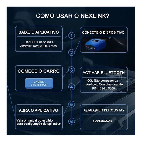 Scanner Automotivo Nexlink Obd2 Leitor Código Motocicleta
