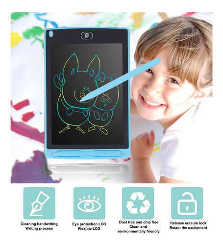 Bloc De Dibujo Colorido, Tableta De Escritura Lcd De 8.5 Pul