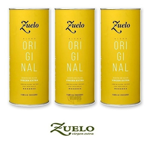 Aceite De Oliva Zuelo Extra Virgen Originalx 3 Latas X 1 Lt.