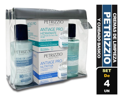 Petrizzio Set Cuatripack Cremas De Limpieza Y Cuidado Básico