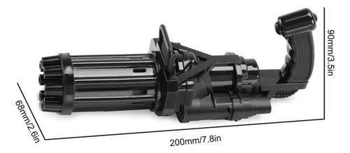 Gatling - Pistola De Burbujas Para Niños, Color Negro