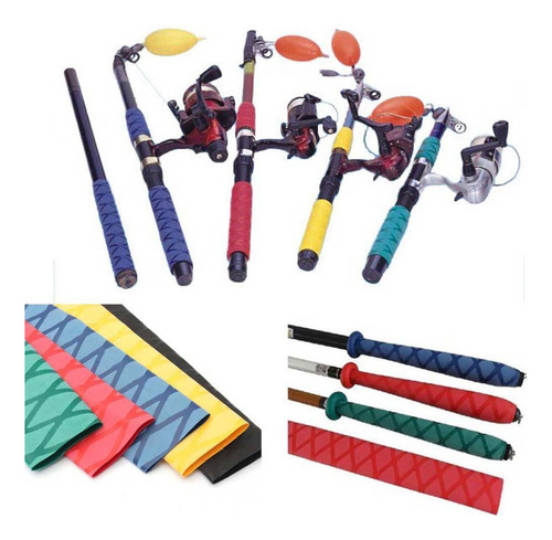 Antideslizante Heat Shrink Wrap Tubing Grip Caña De Rojo