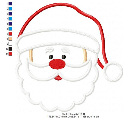 Matriz Para Bordados Maquina Navidad Papá Noel Carita 1751