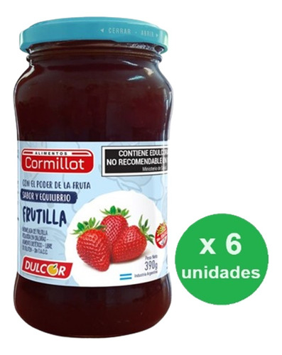 Pack Mermelada Frutilla Sin Azucar Cormillot 390g X 6u - Dh 