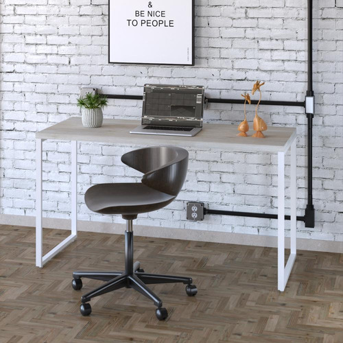 Mesa Kuadra Office 135x60x75cm Estrutura Branca Cor Snow / Est.branca