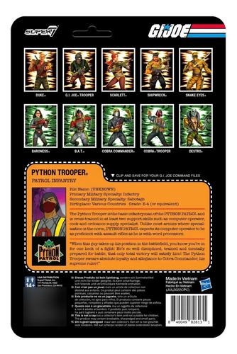Gi Joe Reaction Python Trooper Super 7