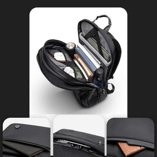 Mochila Para Hombre Moderna Laptop Antirrobo Impermeable Color Negro Diseño De La Tela Oxford