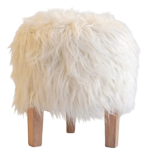 Puff Banqueta Nórdica 40 Cm - Diseño Genérico Chic Blanco