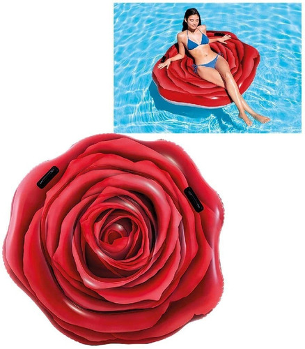 Isla Inflable Red Rose Mat Colchoneta Para Alberca Intex 