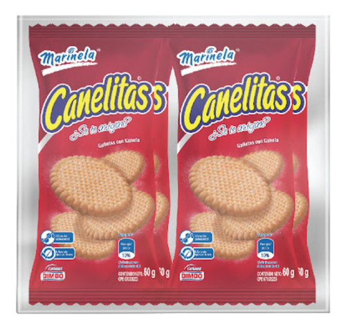 Bulto 6 Paquete 4 Galletas Canelitas Marinela 240gr 0793 Ml.