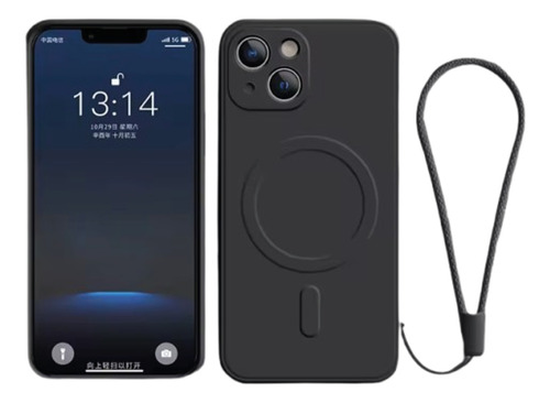 Case iPhone 16e Preta Carregamento Sem Fio Com Magsafe