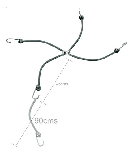 Imagen 4 de 5 de Araña 4 Ganchos Cordones Elásticos Bungee Cargo Spider 7mm