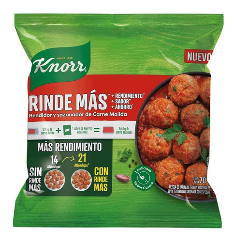 Rendidor Y Sazonador Rinde Más De Knorr En Polvo 70 G