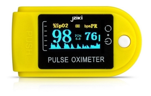 Oxímetro de pulso para dedo Jziki JZK-301 amarelo