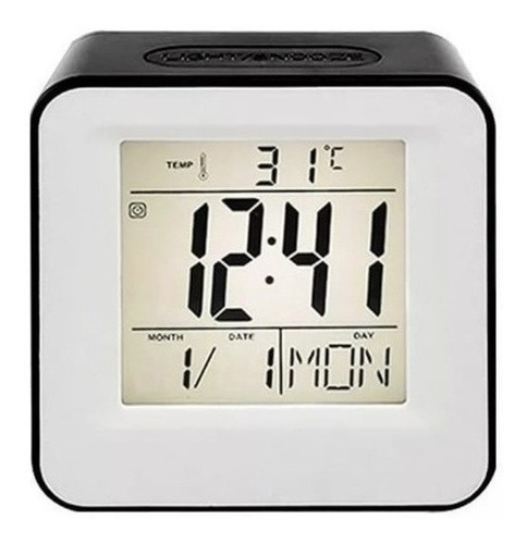 Reloj de escritorio digital con despertador, sensor de palma, color: negro