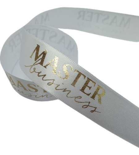 Fita De Cetim Personalizada 22mm - 25 Metros - Branca