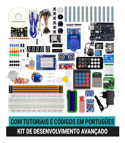 Kit Avançado Componentes Eletrônicos Para Arduino Caixa Nfe