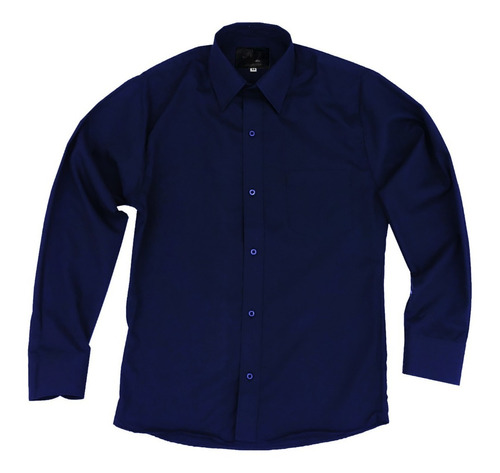 Camisa Vestir Formal Adulto Azul Marino Talla Extras 58 Y 60