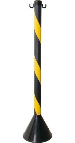 Pedestal Plástico Preto E Amarelo 95 Cm Para Sinalização