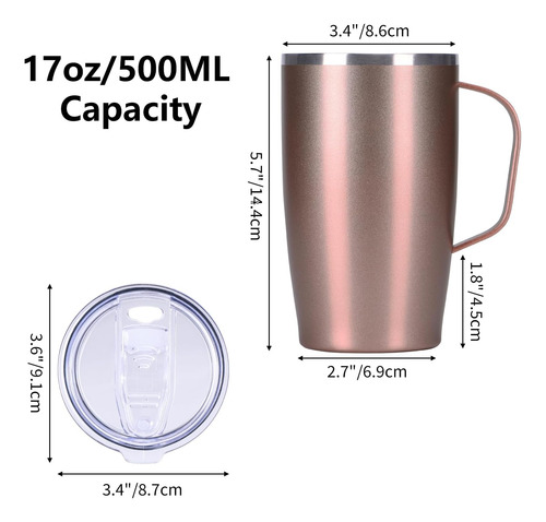 Taza De Café Aislada De 17 Oz Con Tapa, Taza De Café De Viaj