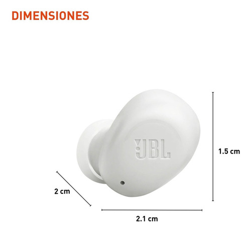 Audífonos Inalámbricos Jbl Vibe Buds Bluetooth, Blanco.