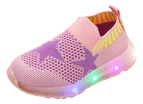 F Children Bebé Niñas Niños Mesh Star Led Luminous Spor 7833