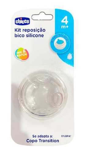 Kit 2 Bicos Silicone Copo Transition 4m+ - Chicco