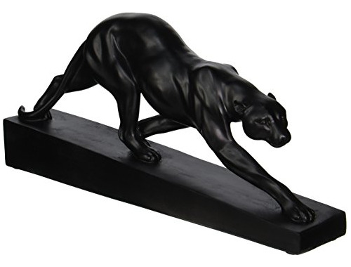 Eu6104 Panther On The Prowl Art Deco Estatua, 16 Pulgad...