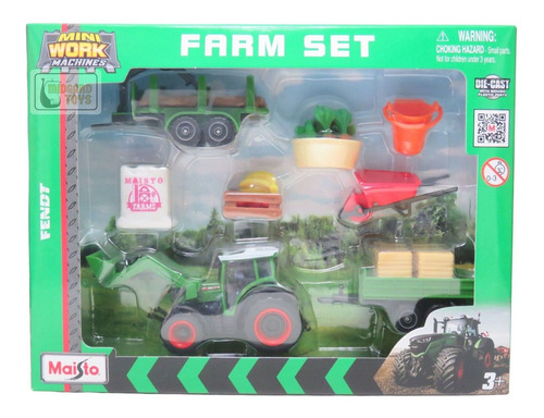 Conjunto Playset Fazenda C/ Trator Fendt Vario - 1/64 Maisto