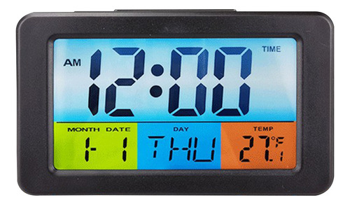 Reloj Despertador Digital Colorido Con Calendario De Tempera
