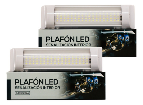 Plafon Luz Led Interior Tecla On Off 9-36v 10w Kit X2