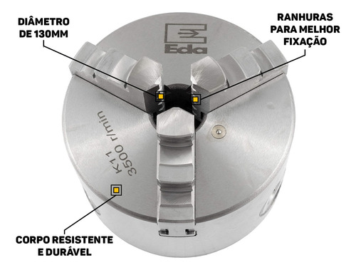 Placa Universal Ferro P/ Torno Fixação Com 3 Castanhas 130mm
