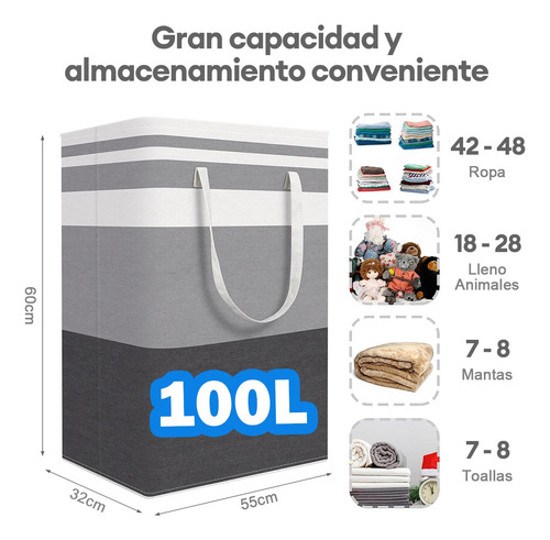 100l Grande Cesto Para Sucia Ropa Plegables Lavanderia 2pcs
