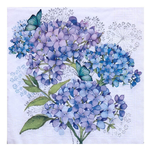 Imagen 2 de 5 de Servilletas Decoupage Hortensias Laura Craft