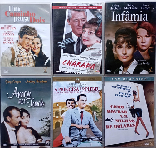 6 Dvd Audrey Hepburn - Infamia, Charada, Amor Na Tarde