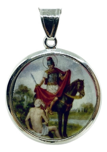 Medalla San Martín Caballero Fotograbada 2.8cm Diá (dplata)