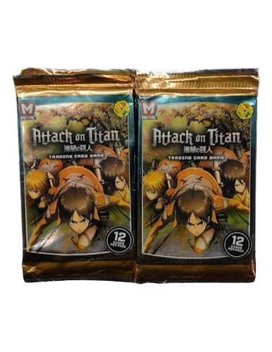 5 Sobres'' Attack On Titan' 60 Tarjetas Traiding Card Panini