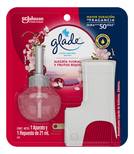 10 Pz Glade Plug Ins Aceites Naturales 21ml Frutos Rojos