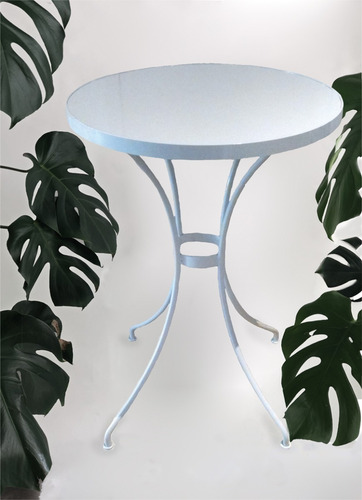 Imagen 2 de 10 de Mesa De Hierro Forjado 50 Cms Color Apta Exterior E Interior