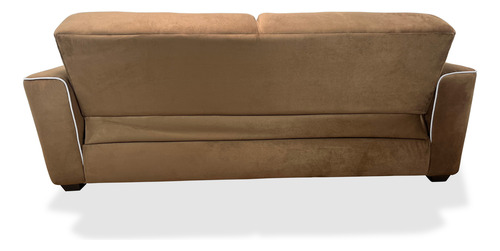 Sofá Cama Sillón Sala Hogar Minimalista 3 Posiciones Marrón Claro Liso