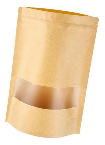 2 X 50 Piezas Bolsas Kraft Resellables Con Ventana 10x15 +