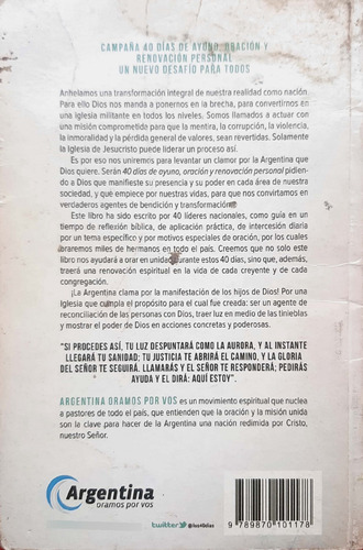 40 Días De Ayuno Oración Y Renovación Personal Usado # (Usado)