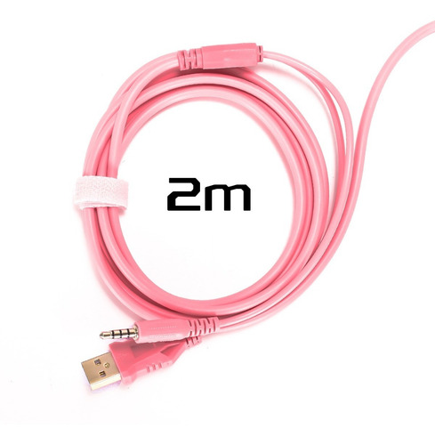 Headset Gamer Xbox Ps4 Ps5 Led Rgb Rosa Gatinho Pc Cel Usb