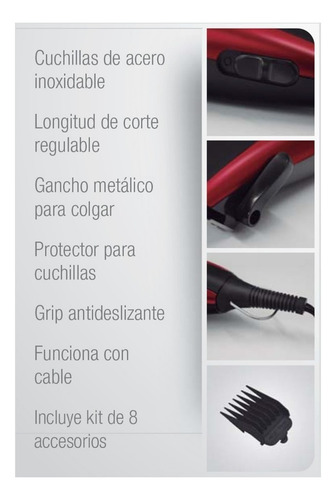 Imagen 3 de 10 de Maquina De Cortar Pelo Cortadora Barba Ultracomb Bc4700 +kit