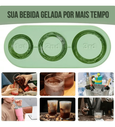 Kit 2 Forma Gelo Molde Para Copo Água Stanley Silicone