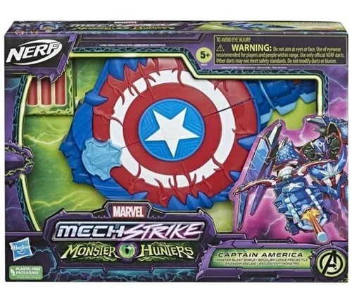 Nerf Monster Hunter Capitán America Escudo Lanzador - Hasbro