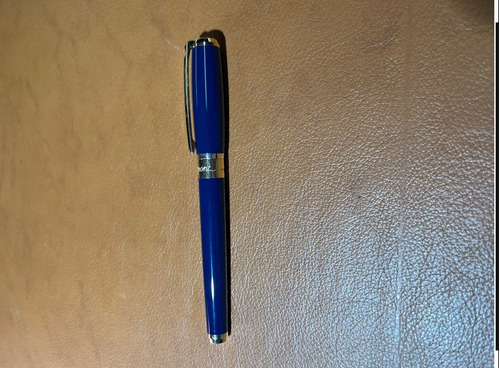 S T Dupont Blue Yellow Atelier Line D Pluma Fuente Punto Med