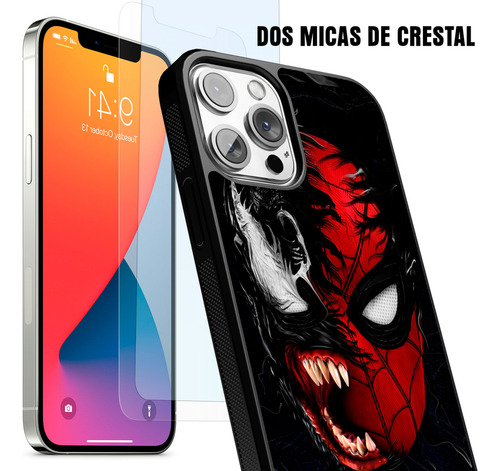 Funda + Dos Micas Para Iphone (todos) De Veenom Araña Iphone 16 Pro
